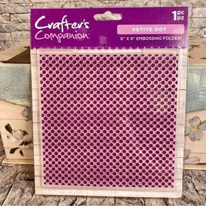 Crafters Companion NWT 6" x 6" Embossing Folder Petite Dot Design 1 Piece